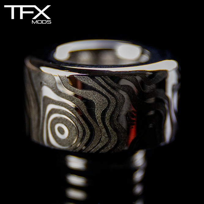 TFX CHUBBY 510 Drip Tip - 5mm Bore - 304 Stainless Steel - Damascus Custom Engraving