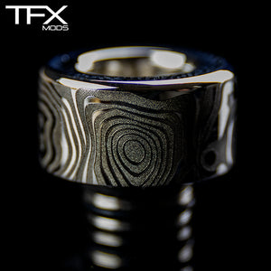 TFX CHUBBY 510 Drip Tip - 5mm Bore - 304 Stainless Steel - Damascus Custom Engraving